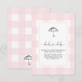 Roze Gingham Paraplu Boeken Verzoek Insteekkaart Kaart (Voorkant / Achterkant)