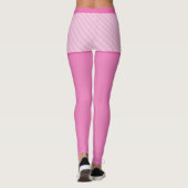 Roze  Gingham Patroon Aangepast Monogram Leggings (Achterkant)