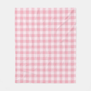 Roze Gingham Patroon Meisjesachtig Geruit Geruit Fleece Deken