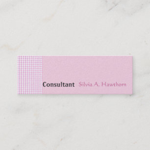 Roze Gingham Pattern Quote Space Minimal Mini Visitekaartje