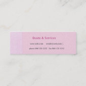 Roze Gingham Pattern Quote Space Minimal Mini Visitekaartje (Achterkant)