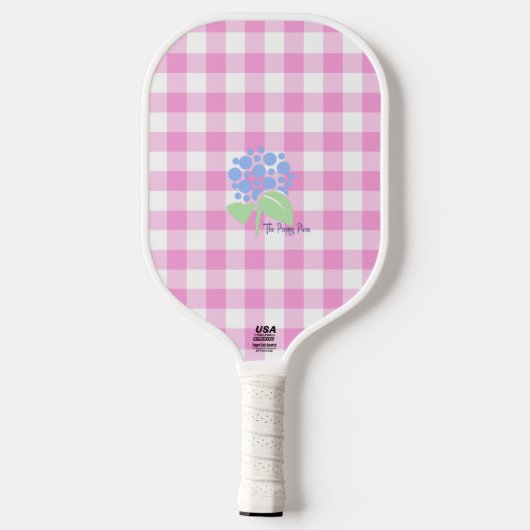 roze gingham pickleball paddle (Achterkant)