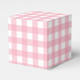 Roze Gingham Plaid Party Favor Doos Bedankdoosjes