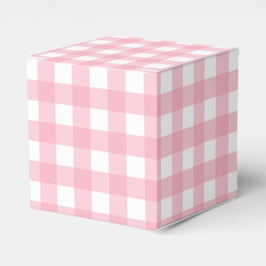 Roze Gingham Plaid Party Favor Doos Bedankdoosjes (Voorkant Zijde)