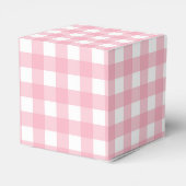 Roze Gingham Plaid Party Favor Doos Bedankdoosjes (Achterkant)