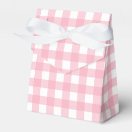 Roze Gingham Plaid Tent Feest Favorieten Doos Bedankdoosjes