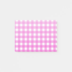 Roze gingham post-it® notes