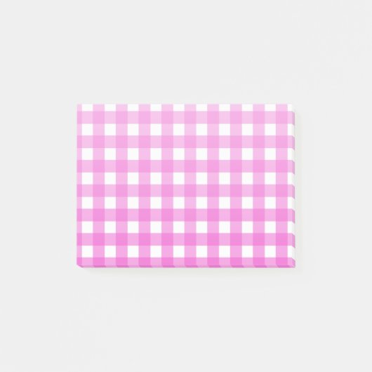 Roze gingham post-it® notes (Voorkant)