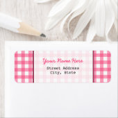 Roze Gingham retour adres label (Insitu)