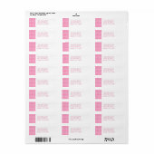 Roze Gingham Return Address Labels (Full Sheet)