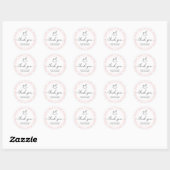 Roze Gingham Rocking Horse Shower Favor Sticker (Vel)