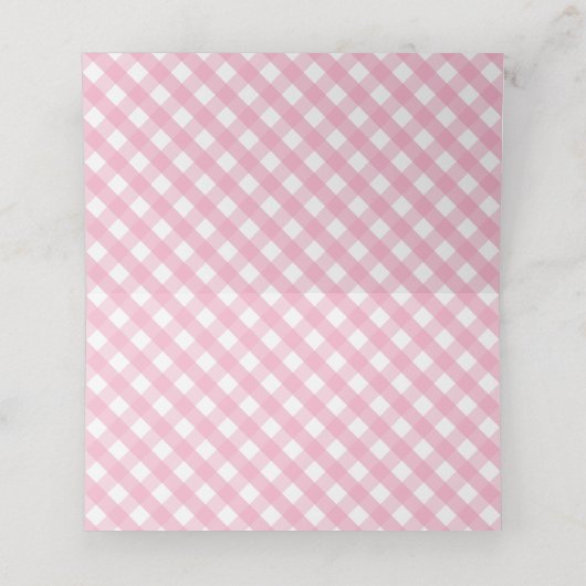 Roze Gingham Ruitpatroon (Binnenkant ongevouwen)