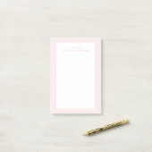 Roze gingham schattig lief gepersonaliseerd post-it® notes (Op bureau)