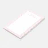 Roze gingham schattig lief gepersonaliseerd post-it® notes (Schuin)