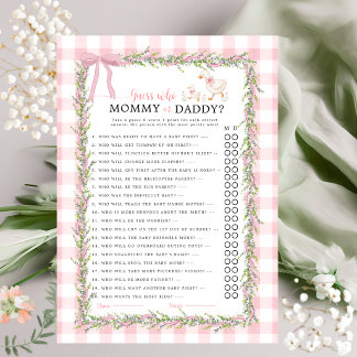Roze Gingham Silly Goose Raad wie is mama of papa 
