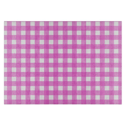 Roze gingham snijplank (Voorkant)