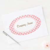 Roze Gingham Stickers (Envelop)