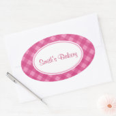 Roze Gingham Stickers (Envelop)