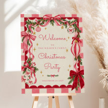 Roze Gingham Strik Kerstfeest