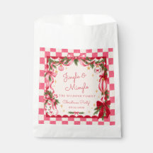 Roze Gingham Strik Kerstfeest