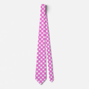 Roze gingham stropdas