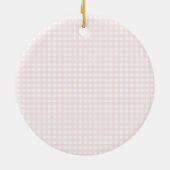 Roze Gingham Swan Baby shower Keramisch Ornament (Achterkant)