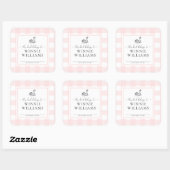 Roze Gingham Swan Boekplaat Sticker (Vel)