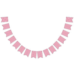 Roze Gingham Sweet One Girl 1e Verjaardagsfeestje Vlaggetjes