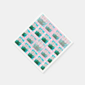 Roze Gingham Tulip Cocktail servet (Hoek)