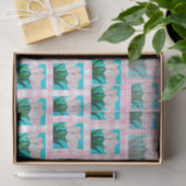 Roze Gingham Tulp Tissue Papier (Geschenk)
