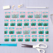Roze Gingham Tulp Tissue Papier (Craft)