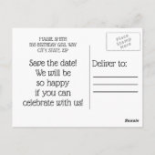 Roze Gingham Uil Kind foto Verjaardag Opslaan Datu Briefkaart (Achterkant)