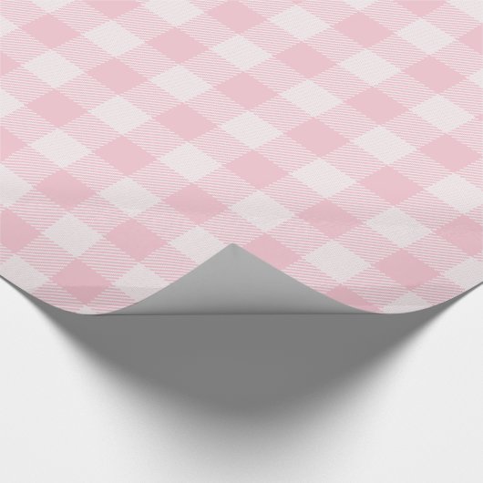 Roze gingham voor Collectie dat Baby ompakt Cadeaupapier (Hoek)