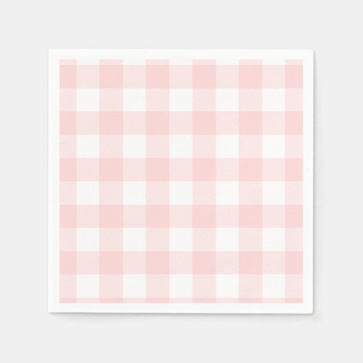 Roze gingham voor paaspapier servetten (Voorkant)