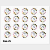 Roze Gingham Zonnebloem Dank Je Wel Ronde Sticker (Vel)