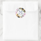 Roze Gingham Zonnebloem Dank Je Wel Ronde Sticker (Tas)