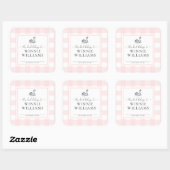 Roze Gingham Zwaan Boekplaat Sticker (Vel)