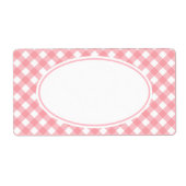Roze GinghamLabels Etiket (Voorkant)