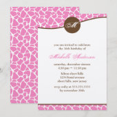 Roze Giraffe Afdrukdag Kaart (Voorkant / Achterkant)