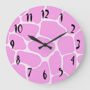 Roze Giraffe Afdrukmuur Grote Klok