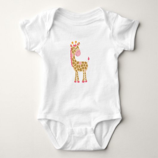 Roze Giraffe Baby Bodysuit (Voorkant)