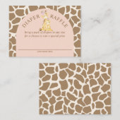 Roze Giraffe Diaper Raffle Informatiekaartje (Voorkant / Achterkant)