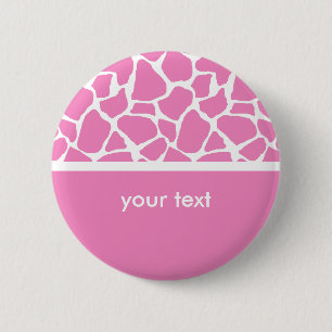 Roze Giraffe Druk  Button af