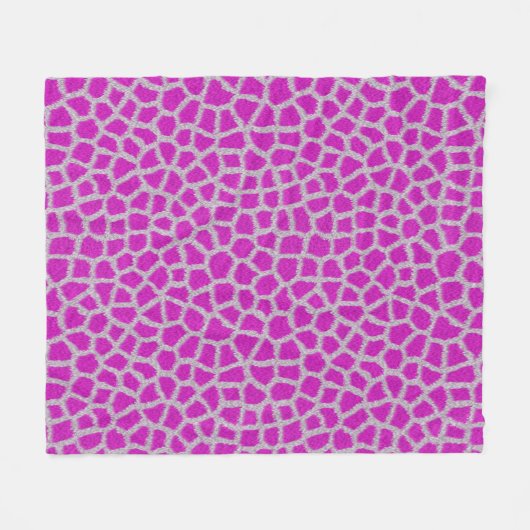 Roze Giraffe Fleece Blanket (Voorkant (Horizontaal))