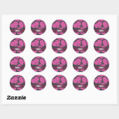 Roze Giraffe Fur Pattern Hartelijk dank Ronde Sticker (Vel)