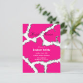 Roze Giraffe Patroon Bruiloft Uitnodiging (Staand voorkant)