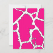 Roze Giraffe Patroon Bruiloft Uitnodiging (Achterkant)
