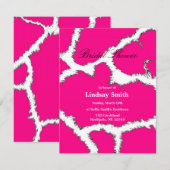Roze Giraffe Patroon Bruiloft Uitnodiging (Voorkant / Achterkant)