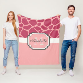 Roze Giraffe Patroon Fleece Deken