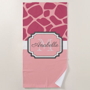 Roze Giraffe Patroon Strandlaken